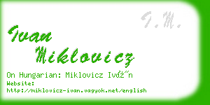 ivan miklovicz business card